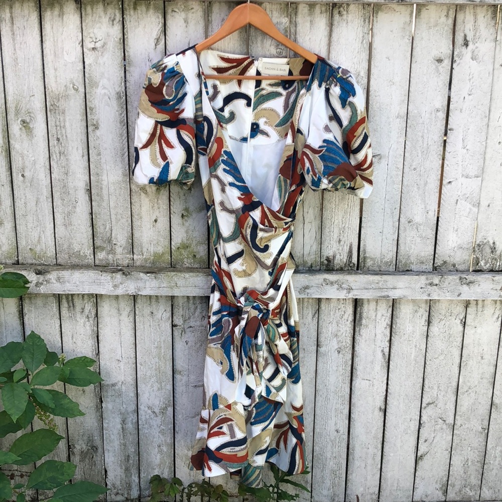 Anthropologie -Sachin & Babi puff sleeves graphic dress